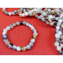 Bracelet AGATE NATURELLE en perles de 8mm