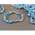 Bracelet Larimar - Pectolite bleue en mini pierres roulées Q Extra