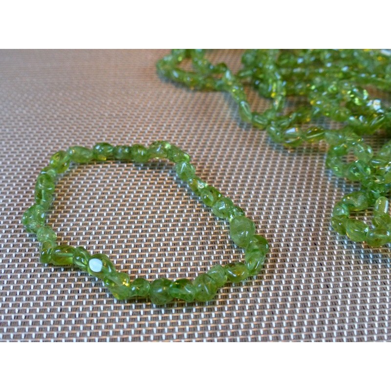 Bracelet PERIDOT en mini pierres roulées Q Extra