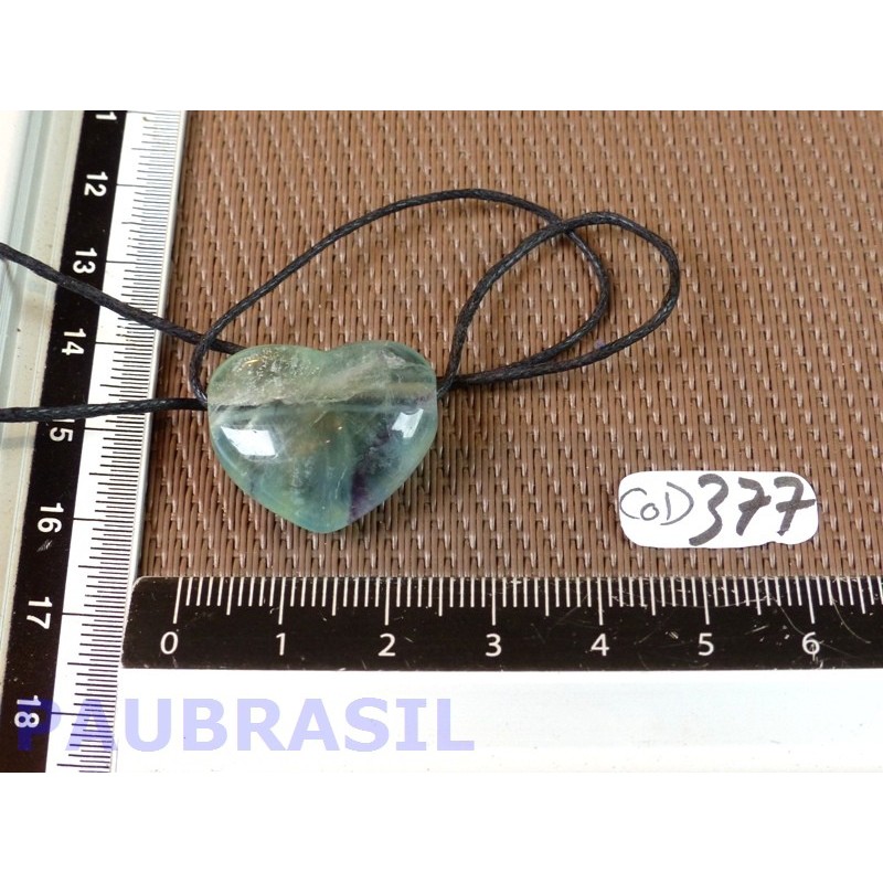 Pendentif Coeur Fluorite Multicolore 8gr