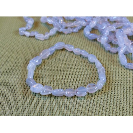 Bracelet Calcédoine Bleue en mini pierres roulées Q Extra Bracelet Calcédoine Bleue en mini pierres roulées Q Extra