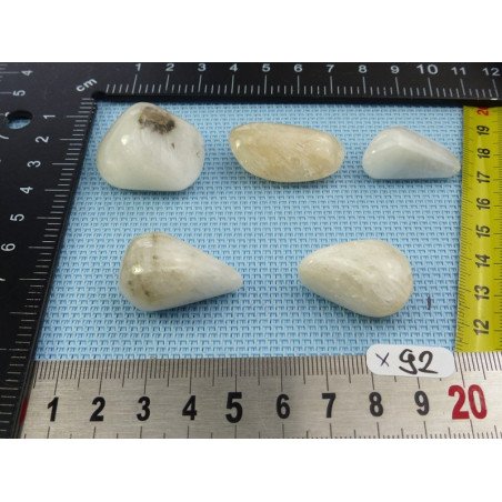 Strontianite Lot de 5 Pierres Roulées 81g | Minéraux Paubrasil