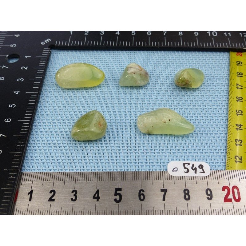Prehnite Q Extra Lot de 5 Pierres Roulées 23g | Minéraux Paubrasil