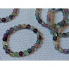 Bracelet Fluorite ou fluorine Multicolore en perles de 8mm