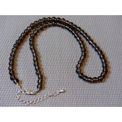 Collier perle 6mm en Quartz Fumé  de 45 cm 20 à 25g