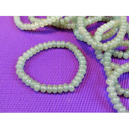 Bracelet Aventurine Verte en perles aplaties - disques 8mm Bracelet Aventurine Verte en perles aplaties - disques 8mm