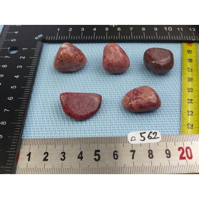 Thulite Zoisite Rouge Lot de 5 Pierres Roulées 58g | Minéraux Paubrasil