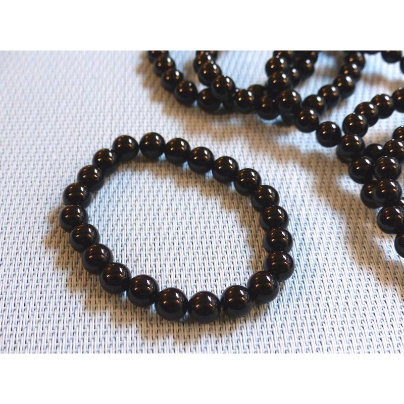 Bracelet ONYX NOIR en perles de 8mm