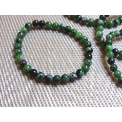 Bracelet RUBIS ZOISITE en perles de 6mm