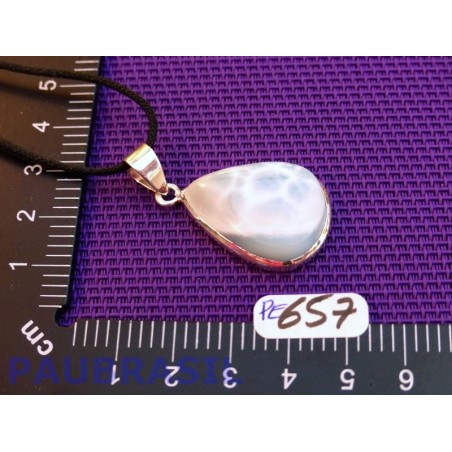 Pendentif Larimar - Pectolite bleue Cabochon Q Extra 10gr monture argent 925