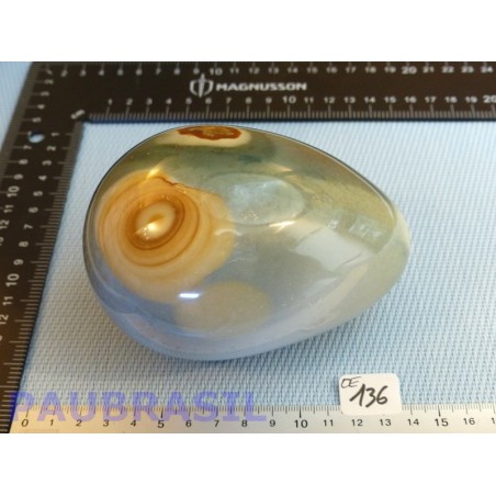 Oeuf en Jaspe Polychrome 1100gr 85mm diamètre 120mm long