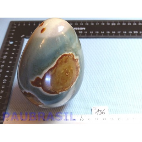 Oeuf en Jaspe Polychrome 1100gr 85mm diamètre 120mm long