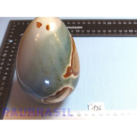 Oeuf en Jaspe Polychrome 1100gr 85mm diamètre 120mm long