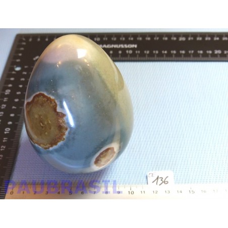 Oeuf en Jaspe Polychrome 1100gr 85mm diamètre 120mm long