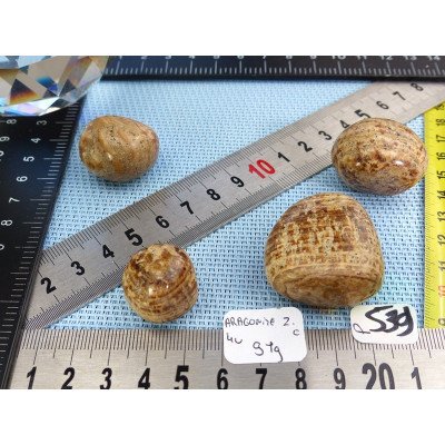 Aragonite Zonée Lot de 4 Pierres Roulées 91g | Minéraux Paubrasil