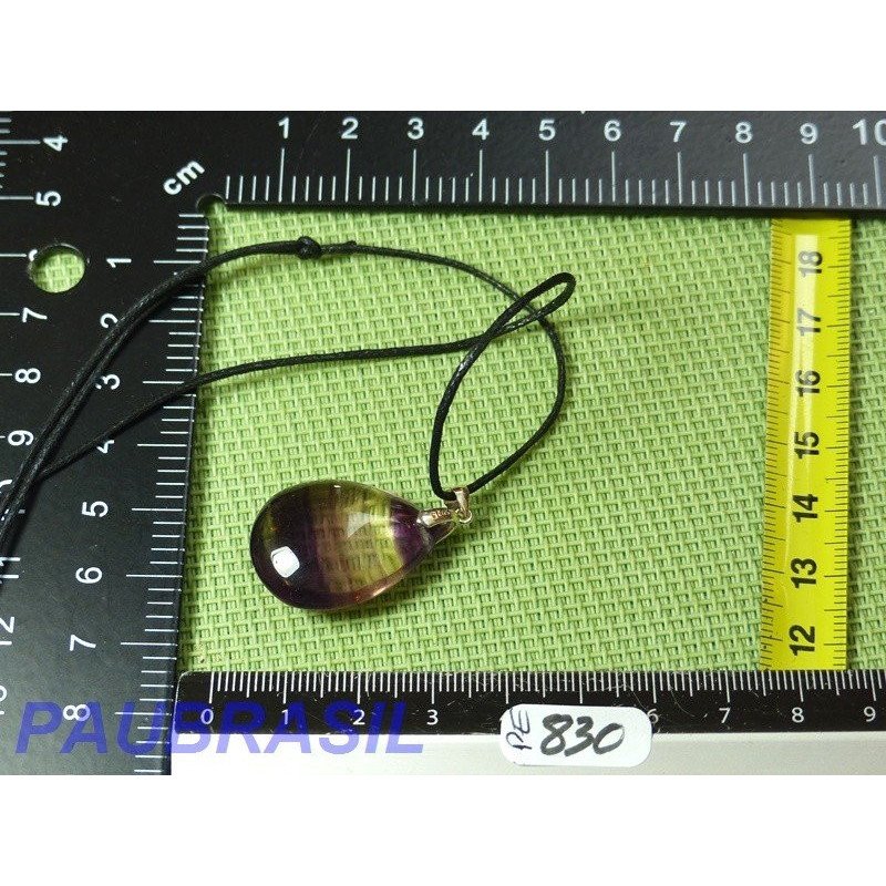 Pendentif Fluorite Multicolore Q Extra 9gr monture argent 925