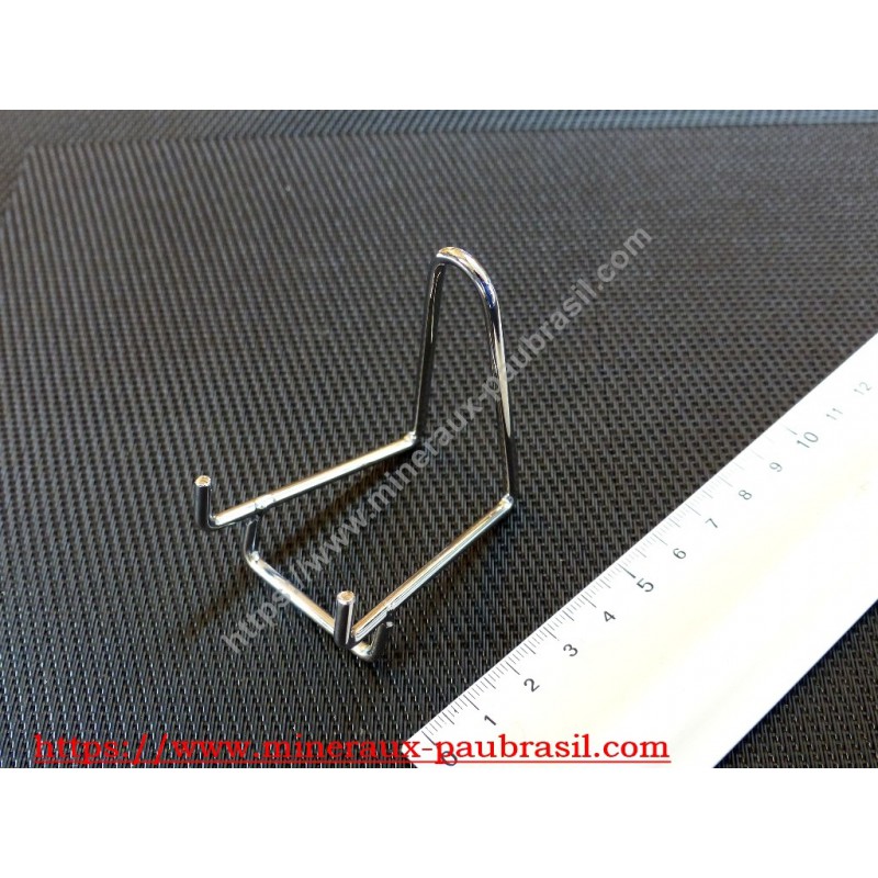 Chevalet métaliquel chromé pour supports de minéraux base 3cm