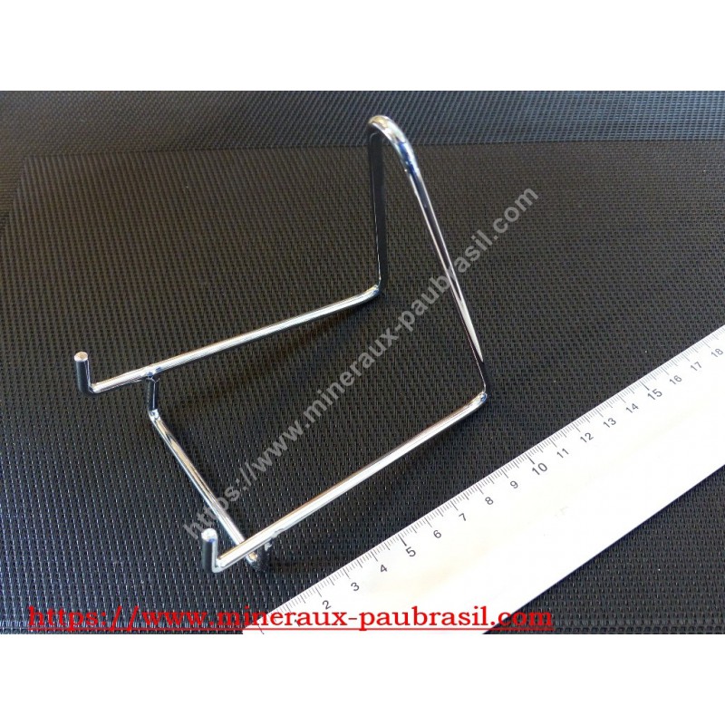 Chevalet métaliquel chromé pour supports de minéraux base 5cm