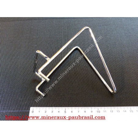 Chevalet métaliquel chromé pour supports de minéraux base 5cm