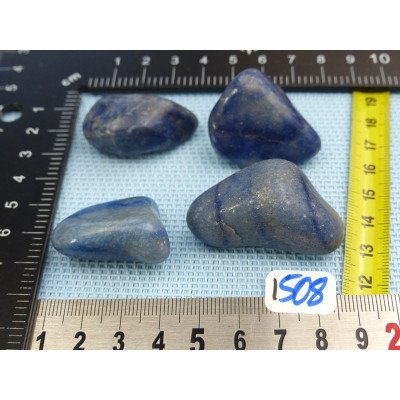 Quartz bleu - Aventurine bleue Lot de 4 Pierres Roulées 94g | Minéraux Paubrasil