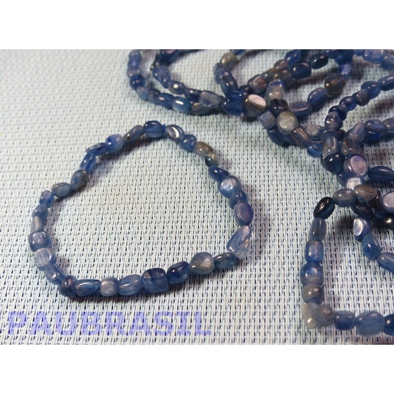 Bracelet Disthène - Cyanite bleue en mini pierres roulées Q Extra