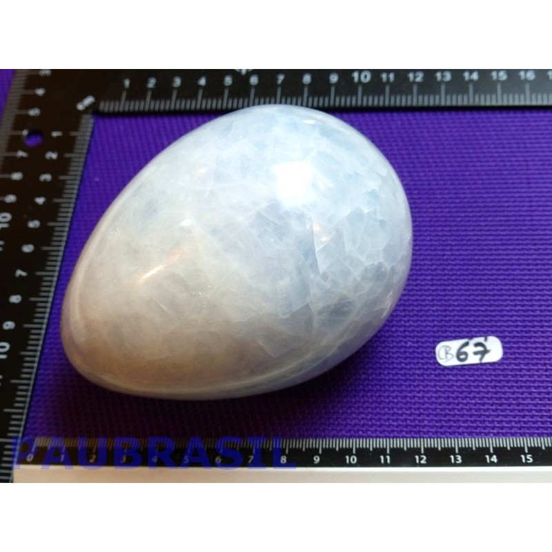 Oeuf en Calcite Bleue 929gr 80mm diamètre 100mm long