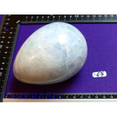 Oeuf en Calcite Bleue 929gr 80mm diamètre 100mm long