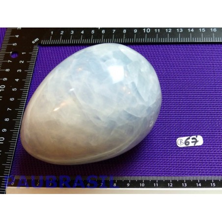 Oeuf en Calcite Bleue 929gr 80mm diamètre 100mm long