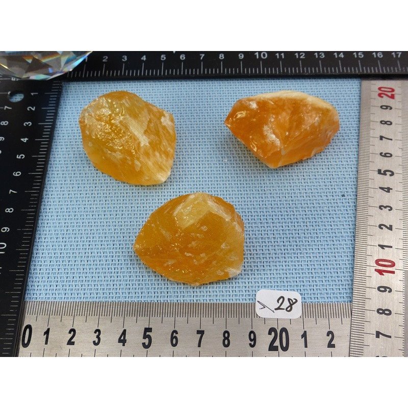 Calcite Orange Lot de 3 Pierres Brutes 162g | Minéraux Paubrasil