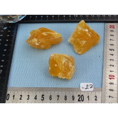 Calcite Orange Lot de 3 Pierres Brutes 145g | Minéraux Paubrasil