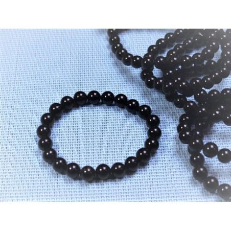 Bracelet Obsidienne Noire en perles de 8mm