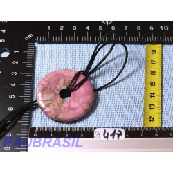 Donut Pi Pendentif en Rhodonite de 40 mm qualité moyenne