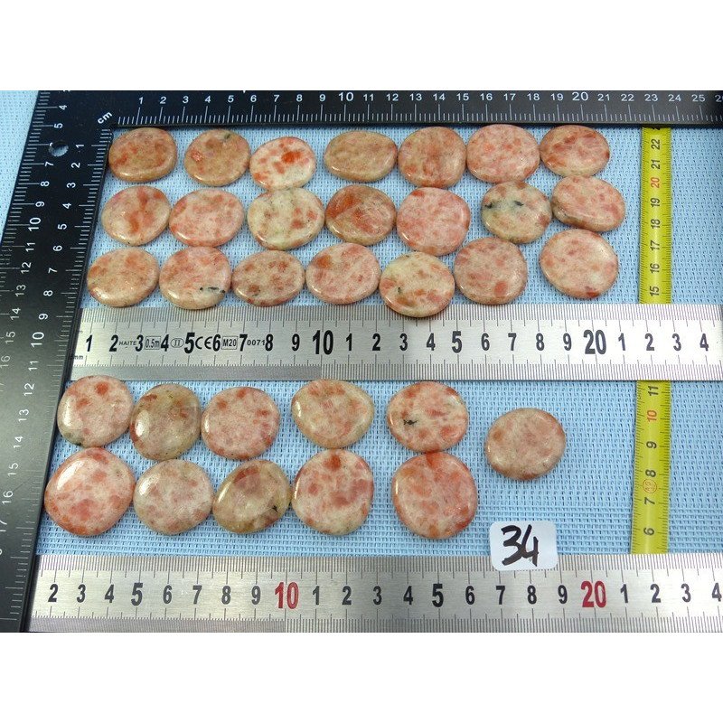 Pierre de Soleil Pierre Plate Mini à l'unité de 28 à 30 mm | Minéraux Paubrasil