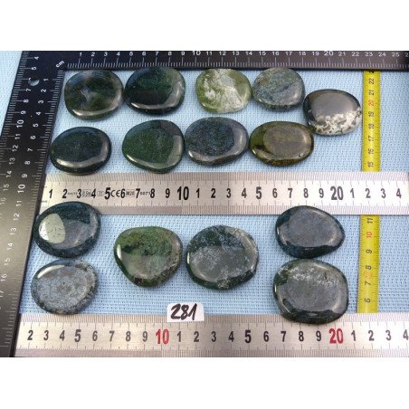 Agate Mousse Pierre Plate à l unité de 39 à 44 mm | Minéraux Paubrasil