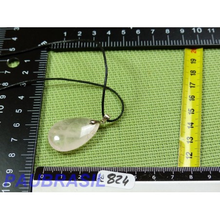 Pendentif en Quartz rose Q Extra 8gr monture argent 925