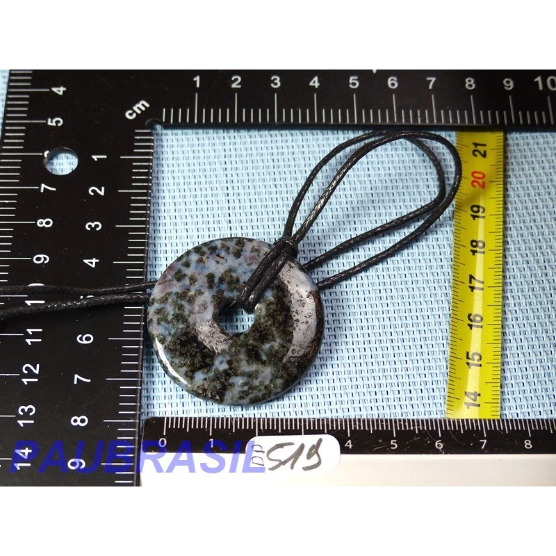 Pi Donut pendentif en Gabbro Merlinite de 4cm