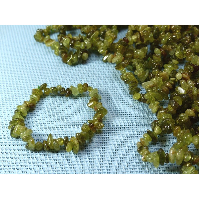 Bracelet baroque en Grenat vert Grossulaire du Mali Q Extra