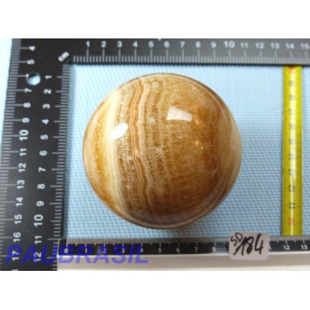 Sphère en Aragonite Zonée  646gr 77mm diamètre