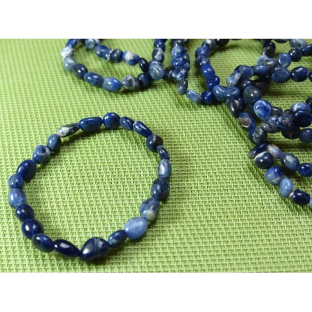 Bracelet Sodalite ou Ackmanite en en mini pierres roulées Q Extra