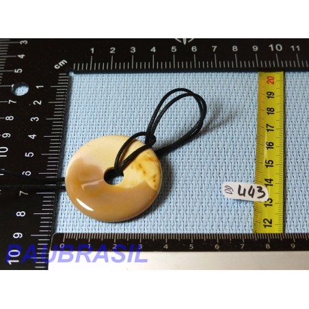 Pi Donut pendentif en Jaspe Mokaïte de 4 cm