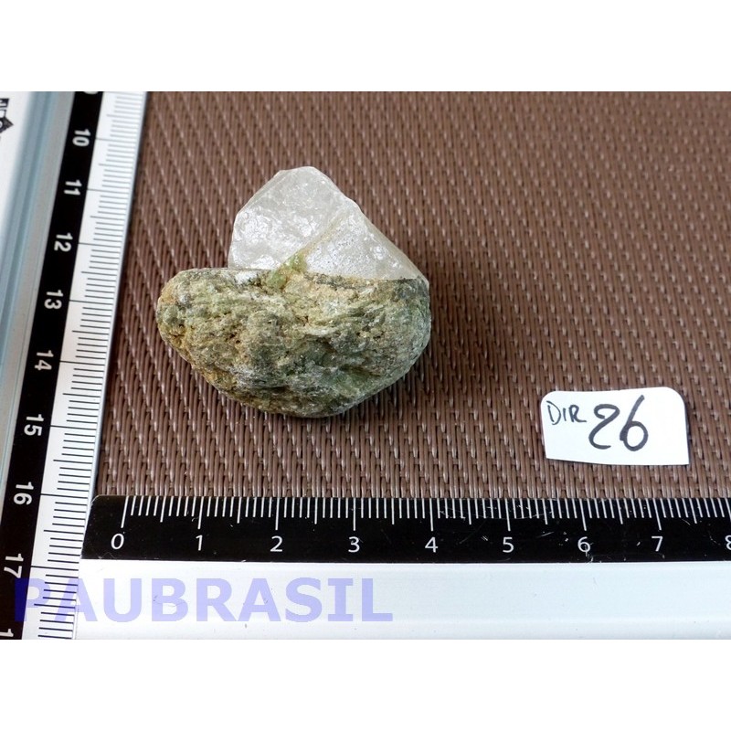 Diopside - Chrome diopside et quartz en pierre brute de 31gr