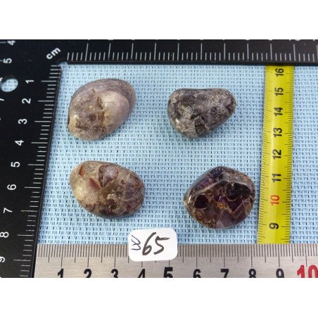 Cacoxenite Lot de 4 Pierres Roulées 64gr | Minéraux Paubrasil