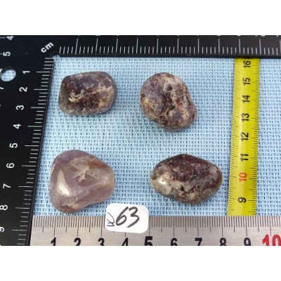 Cacoxenite Lot de 4 Pierres Roulées 61gr | Minéraux Paubrasil