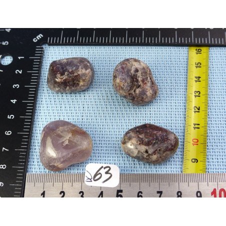 Cacoxenite Lot de 4 Pierres Roulées 61gr | Minéraux Paubrasil