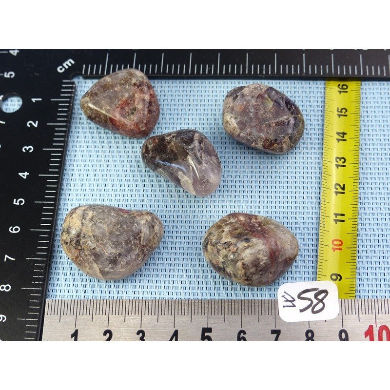 Cacoxenite Lot de 5 Pierres Roulées 76gr | Minéraux Paubrasil