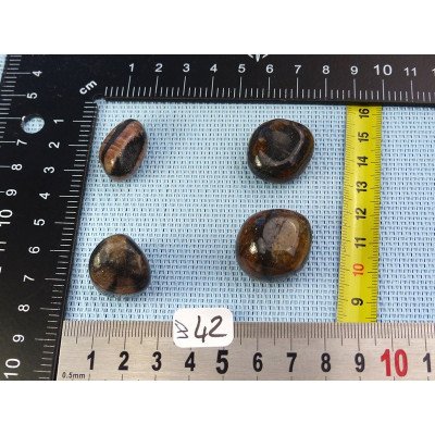 Chiastolite Andalousite Lot de 4 Pierres Roulées 53g | Minéraux Paubrasil