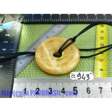 Pi donut pendentif Calcite Orange 4cm