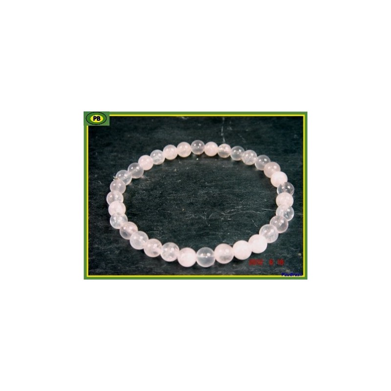 Bracelet de quartz rose en perle de 6 mm