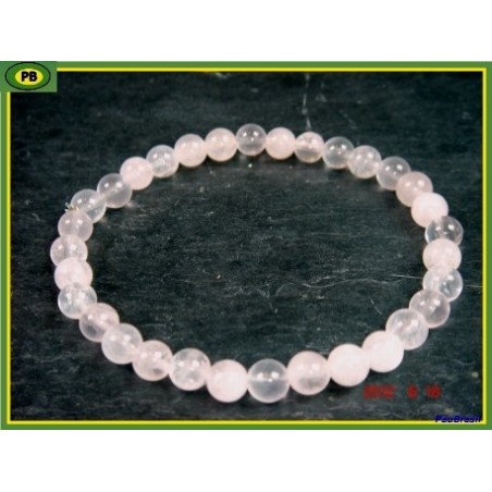 Bracelet de quartz rose en perle de 6 mm