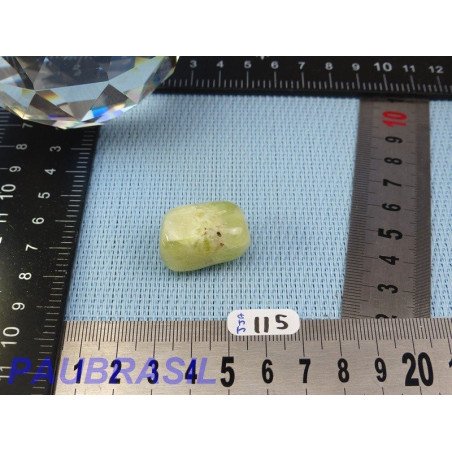 Jade jaune d'Australie - prehnite jaune 16gr pierre roulée Q Extra